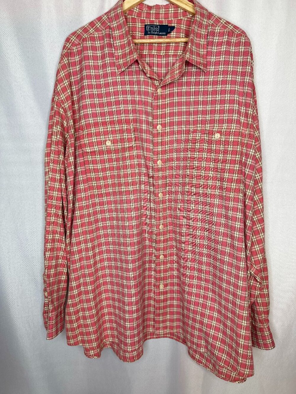 Vintage Polo Ralph Lauren Plaid Logo Button Down, 5XB Preppy Classic Office